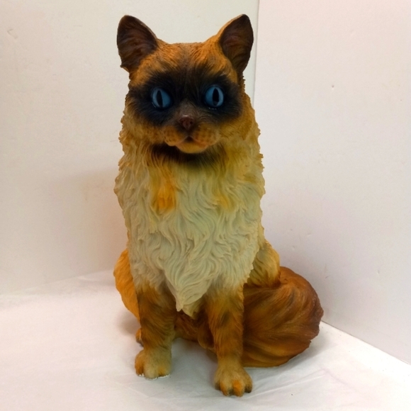 VTGE HIMALAYAN Cat Figurine Hand-Painted Resin Sculpture Animal Stock #YYFIG205A - Picture 1 of 8